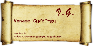 Venesz György névjegykártya